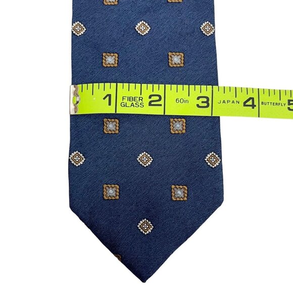 Brooks Brothers Silk Ties Lot of 2 Navy Blue Yellow Geometric Paisley - Picture 3 of 4